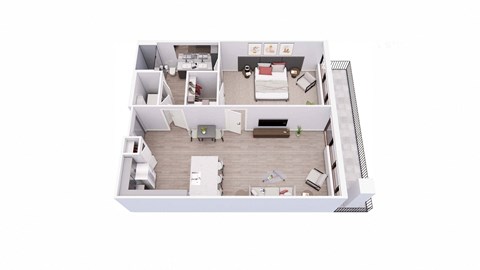 1 bed 1 bath 1D Floor Plan at Tesson Ridge, Saint Louis, MO